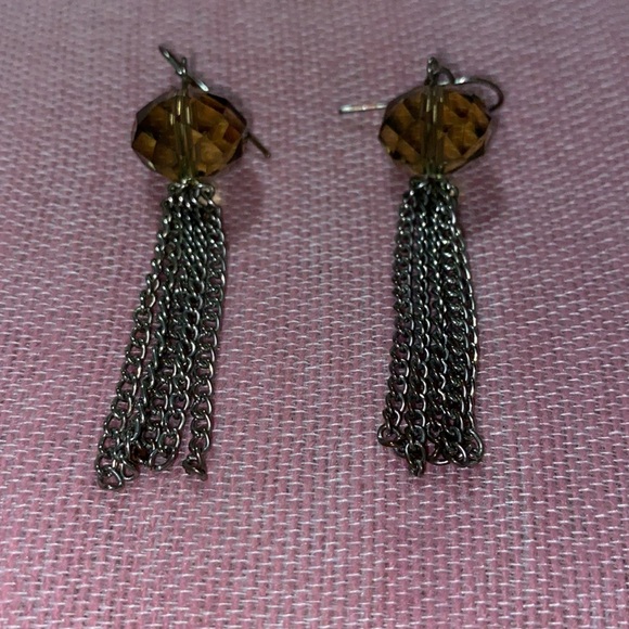 Acrylic Clear/Smoke-Coloured Necklace/Earring Set. - Picture 3 of 4